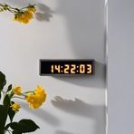 SANEC Saniyeli Dijital Led Duvar ve Masa Saat Derece ve Nem - Sarı (Kasa Ölçüsü: 7x26 cm)