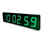 SANEC WiFi Senkronize Saniyeli Dijital LED Duvar ve Masa Saat Derece – Otomatik İnternet Saat Ayarlı, Yeşil LED, 15x50 cm