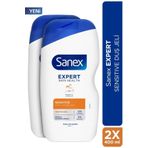 Sanex Expert Sensitive Hassas Ciltler Için 2x 400ML Duş Jeli