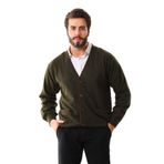 Sanfa Erkek V Yaka Saf Yün Hırka, Yeşil, M