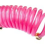 SANFU EVA Geri Dönüşümlü Bahçe Su Hortumu 3/8 "ID x 10ft Premium 3/4" İnç Pirinç Bağlantı Parçaları Geri Çekilebilir, Esnek, Döner Dişi, Açık Hava Veranda Hortumu Deniz ve Tekne, Şeffaf Pembe (10')
