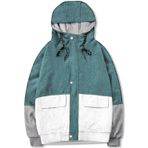 SANGTREE Erkek Casual Kadife Ceket Hafif Zip Up Vintage Ceket Dış Giyim, 1# Mavimsi Gri, 3XL