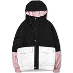 SANGTREE Erkek Casual Kadife Ceket Hafif Zip Up Vintage Ceket Dış Giyim, 1# Pembe Siyah, M