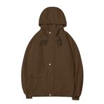 SANGTREE Erkek Casual Kadife Ceket Hafif Zip Up Vintage Ceket Dış Giyim, 2# Kahverengi, L
