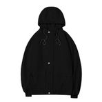 SANGTREE Erkek Casual Kadife Ceket Hafif Zip Up Vintage Ceket Dış Giyim, 2# Siyah, S