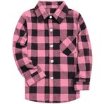 SANGTREE Erkek ve Erkek Çocuk Ekose Gömlek Uzun Kollu Düğmeli Flanel Gömlekler, US 3 Ay - Yetişkin 9XL, Pembe Gri, 4XL