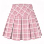 SANGTREE Kadın Pileli Cepli Tenis Eteği Kız Yüksek Belli Atletik Golf Şortları, 2 Yaş - US 4XL, Hızlı Kuru Pembe Ekose, XL