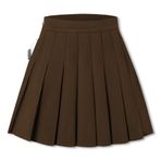 SANGTREE Kız Çocuk Kadın Yün Pileli Etek Esnek Bantlı ve Cepli Kış için, 2 Yaş - US 4XL, Koyu Kahverengi Yün, M