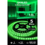 ŞANLED 3 Çipli Iç Mekan Şerit Led Tüm Mekanlar-(Trafosuz) 5,10,20,30,40,50,100m - 5 m - Yeşil