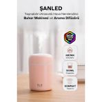 ŞANLED 300 ml Ultrasonik Ledli Hava Nemlendirici Buhar Makinesi ve Aroma Difüzörü - Pembe