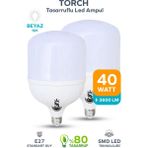 ŞANLED 40W Tasarruflu E27 Beyaz Renk Torch Led Ampul - 2 ADET