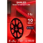 Şanled Hortum Esnek Şerit LED Kırmızı Işık + 220V FIŞ/1,2,3,4,5,10,15,20,25,50,100 Metre - 10 m