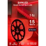 ŞANLED Hortum Esnek Şerit LED Kırmızı Işık + 220V FIŞ/1,2,3,4,5,10,15,20,25,50,100 Metre - 15 m