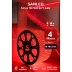 ŞANLED Hortum Esnek Şerit LED Kırmızı Işık + 220V FIŞ/1,2,3,4,5,10,15,20,25,50,100 Metre - 4 m