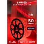 ŞANLED Hortum Esnek Şerit LED Kırmızı Işık + 220V FIŞ/1,2,3,4,5,10,15,20,25,50,100 Metre - 50 m