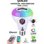 ŞANLED Müzikli Rgb Ledli Ampul Lamba Akıllı Hoparlör Ses Bombası LED Music 10 Adet