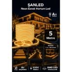 ŞANLED Neon Esnek Hortum Şerit LED Amber Rengi + 220V Fiş 2,3,4,5,10,15,20,25,50,100 Metre - 5 m