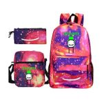 Sanlindou 3 Adet / Takım Dreamwastayan Sırt Çantası Anime Baskılı Satchel Okul Çantası ile Kalem Çantası Messenger Çanta (Yurt Dışından) - Kırmızı