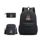 Sanlindou 3 Adet / Takım Nba Okul Çantası Milwaukee The Takım Kemik Çantası Messenger Çanta ile Catchel Sırt Çantası (Yurt Dışından) - Siyah