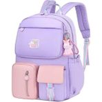 Sanlindou Ergonomik Sırt Çantası Ilkokul Çantası Kızlar Için Yaş 6-12 Yaş Çocuk Sırt Çantası - Kızlar Için Ideal Doğum Günü Hediyesi Kızı Torunu Yeğeni Mor Pembe (Yurt Dışından)