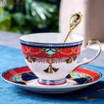 Sanlindou Kahve Kupalar Kupası Kraliyet Kemik Çini Seyahat Sanat Boyama Seramik Yaratıcı Bardak Kaşık Seti Hediye Avrupa Lüks Tazas Mutfak Dekor | Kahve Kupaları Ve Kupalar (Yurt Dışından)