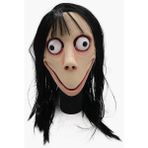 Sanlindou Komik Korkunç Momo Hack Oyunu Cosplay Maske Yetişkin Tam Kafa Cadılar Bayramı Hayalet Momo Lateks Maske Peruk İle (Yurt Dışından) - Siyah