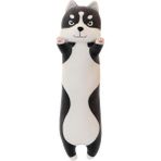 Sanlindou Uzun Siyah - Beyaz Husky 70 cm Peluş Oyuncak