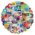 Sanmatic Geliştiriciler için 72 adet dizüstü bilgisayar çıkartması, programlama dili, çıkartma IT logosu, C ++, Python, Linux, Swift, Geeks, mühendisler, Hacker, Geeks, Coder için