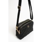 Sanmorris Kadın Ayarlanabilir Çapraz Askılı 4 Bölmeli Omuz ve Çapraz Çanta - Siyah - Boy: 19 cm - En: 23 cm - Taban Genişliği: 7cm