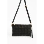Sanmorris Kadın Suni Deri Siyah Mozaik Desen Ayarlanabilir Çapraz Ve El Askılı Portföy, Clutch Çanta