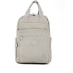 Sanmorris Srg Unisex Suya Dayanıklı Krinkıl Kumaş Çok Gözlü Bej Laptop Okul ve Seyahat Sırt Çantası - Açık Gri