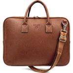 Sanmorris Unisex 15.6 Inç Uyumlu Suni Deri Darbe Korumalı Laptop ve Evrak Çantası 1446 - Taba