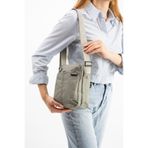 Sanmorris Unisex 4 Bölmeli Suya Dayanıklı Açık Gri Renk Paraşüt Kumaş Omuz Çantası