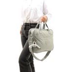 Sanmorris Unisex Klinkır Suya Dayanıklı Laptop Bölmeli Çapraz Askılı Açık Gri Renkli Evrak ve Laptop Çantası - Tek Ebat