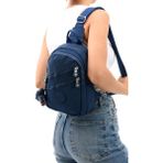 Sanmorris Unisex Krinkıl Kumaş Suya Dayanıklı Çok Bölmeli Omuz Çantası Body Bag 3042 - Standart - Lacivert