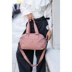 Sanmorris Unisex Krinkle Kumaş Omuz ve Çapraz Çanta - Pembe