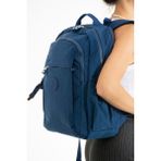 Sanmorris Unisex Suya Dayanıklı Krinkıl Kumaş Çok Gözlü Büyük Boy Laptop Okul ve Sırt Çantası 3019 - Mavi