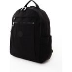 Sanmorris Unisex Suya Dayanıklı Krinkıl Kumaş Çok Gözlü Laptop Okul ve Sırt Çantası 3059 - Siyah