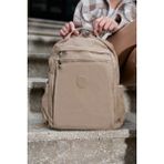 Sanmorris Unisex Suya Dayanıklı Krinkıl Kumaş Çok Gözlü Laptop Okul ve Sırt Çantası SRGN59 - Bej