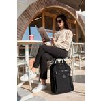 Sanmorris Unisex Suya Dayanıklı Krinkıl Kumaş Çok Gözlü Siyah Laptop Okul Ve Sırt Çantası
