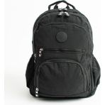 Sanmorris Unisex Suya Dayanıklı Krinkıl Kumaş Çok Gözlü Siyah Renkli Laptop Okul Ve Sırt Çantası
