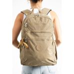 Sanmorris Unisex Suya Dayanıklı Kumaş Laptop Bölmeli Büyük Boy Okul ve Seyahat Sırt Çantası - Bej