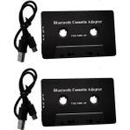 Sanning 2x Evrensel Kaset Bluetooth 5.0 Ses Araba Bant Aux Stereo Adaptörü Telefon Için Mic ile Mp3 Aux Kablosu CD Çalar (Yurt Dışından) - Siyah