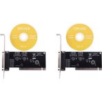 Sanning 2x Pci Genişletme Kartı Adaptörü 25PIN Paralel Pci - Paralel DB25 Yazıcı Bağlantı Noktası Denetleyici Kartı (Yurt Dışından) - Siyah