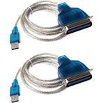 Sanning 2x Usb'den Paralel Ieee 1284 Yazıcı Adaptör Kablosu Pc'ye (Paralel Yazıcınızı Bir USB Bağlantı Noktasına Bağlayın) (Yurt Dışından) - Siyah