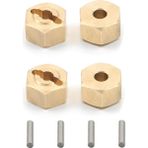 Sanning Adet Pirinç 12MM Tekerlek Altıgen Göbek Adaptörü Eksenel UTB18 Capra 1/18 Rc Paletli Araba Yükseltme Parçaları Aksesuarları (Yurt Dışından)
