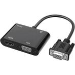 Sanning Vga'dan Hdtv'ye + VGA Dönüştürücü Bilgisayar Bağlantısı Monitör Tv Çift Ekranlı Ekran Adaptör Kablosu Güç Dönüştürücülü (Yurt Dışından) - Siyah