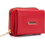 Sannora Bags Kadın Kırmızı Küçük Cüzdan Bozuk ve Kağıt Para Bölmeli Fermuarlı Kartlık Cüzdan