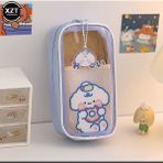 Sanrio Kawaii Şeffaf Kapaklı Geniş Kapasiteli Kanvas Special Kalemlik Cüzdan Okul Öncesi Hediyelik - Mor