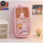 Sanrio Kawaii Şeffaf Kapaklı Geniş Kapasiteli Kanvas Special Kalemlik Cüzdan Okul Öncesi Hediyelik - Pembe